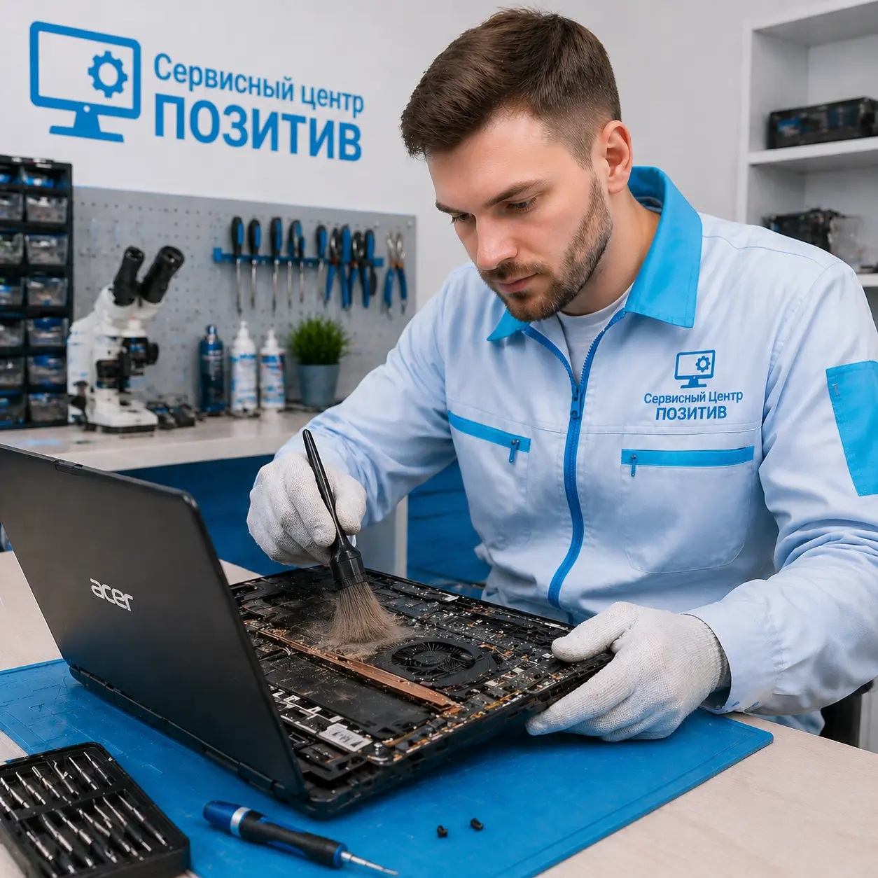Чистка ноутбука Acer от пыли в Семилуках | Замена термопасты