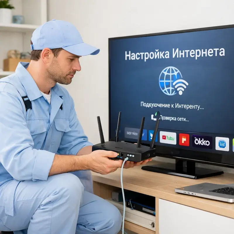 Настройка интернета на телевизоре в Семилуках